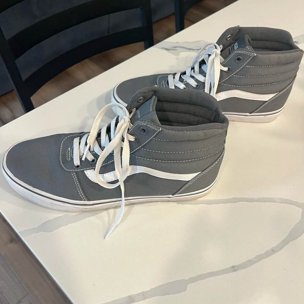 VANS Hi Top Skate Sneakers Gray/White Womens Size‎ 10 - Picture 9 of 11
